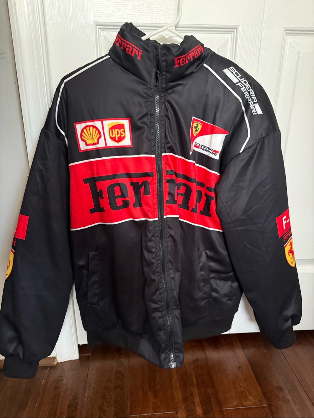 Ferrari Black & Red Motorsport Bomber Jacket - Men's